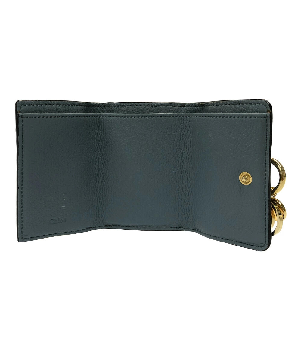 Chloe Alphabet Tri Wallet fold Black